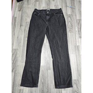 (3/$35) Lee Riders Jeans Women 16M Black Relaxed Fit Straight Leg Denim 5 Pocket